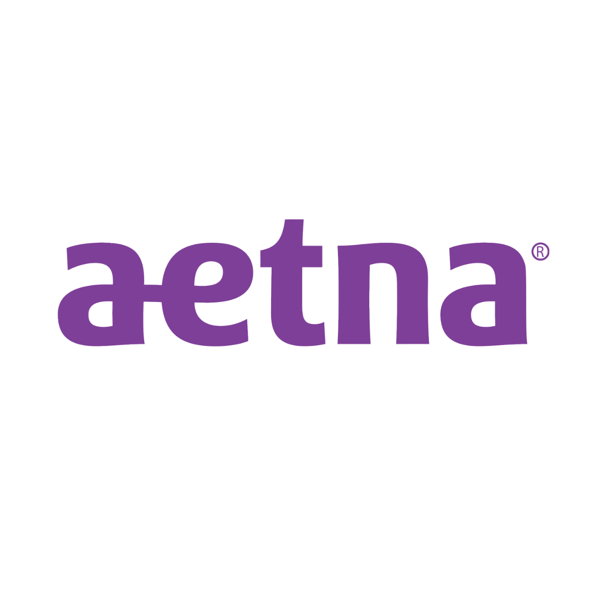 Aetna logo in purple text on a white background.