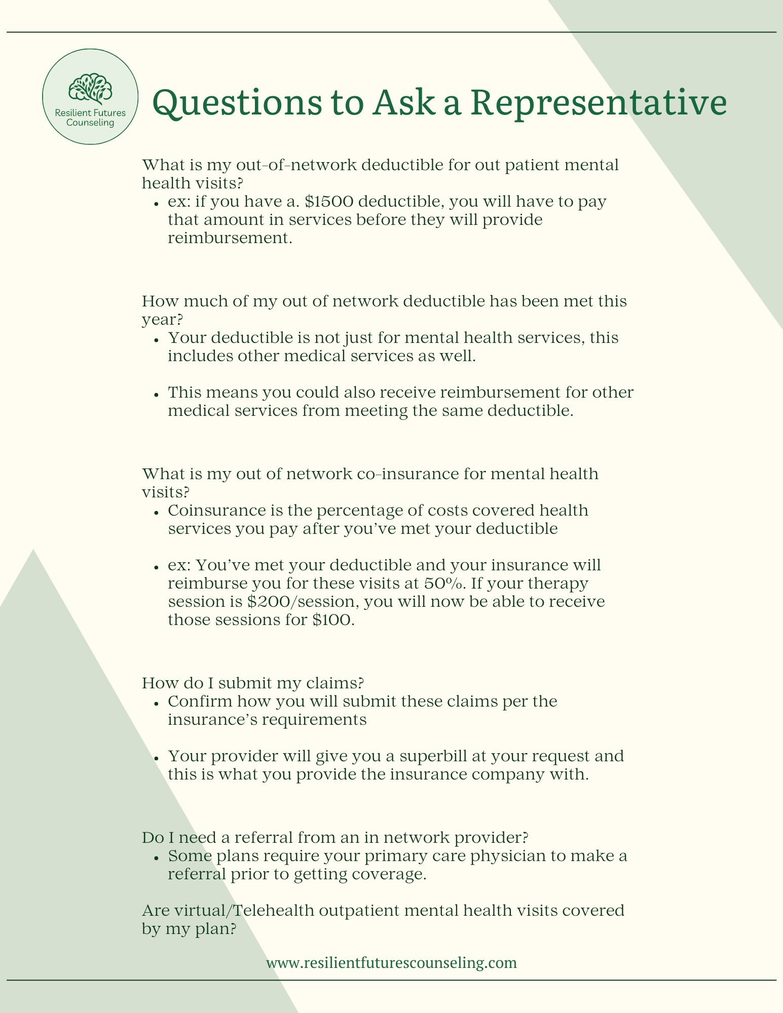 Use this resource to confirm your Out of Network benefits!