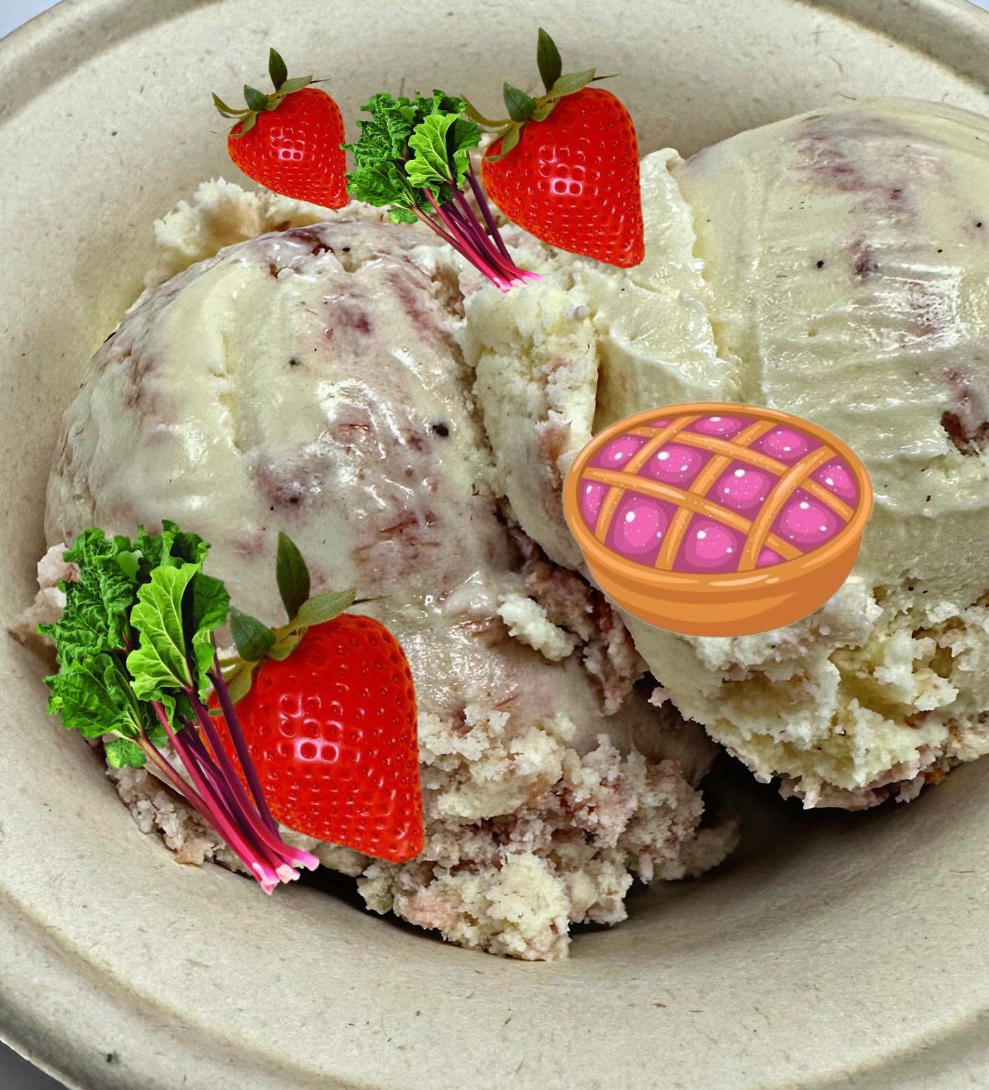 June seasonal flavor Strawberry Rhubarb Pie!  Our legendary vanilla bean ice cream with strawberry rhubarb swirl and house made cookie chunks that perfectly mimic buttery flaky pie crust!

Available at our new shop at 1059 North Ave in Grand Junction