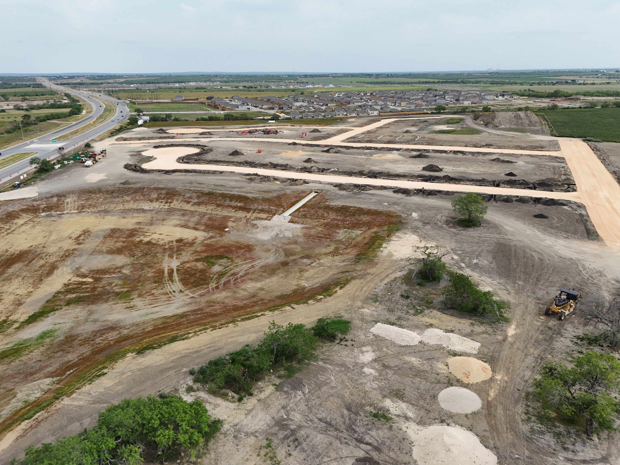 Aerial view of a construction site