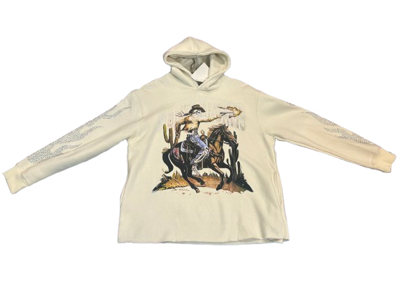 Cream rhinestone hoodie