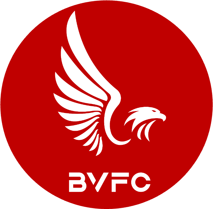 The logo of Burnley Football Club featuring a stylized white eagle with wings spread, on a red circular background, with the letters "BVF" underneath.