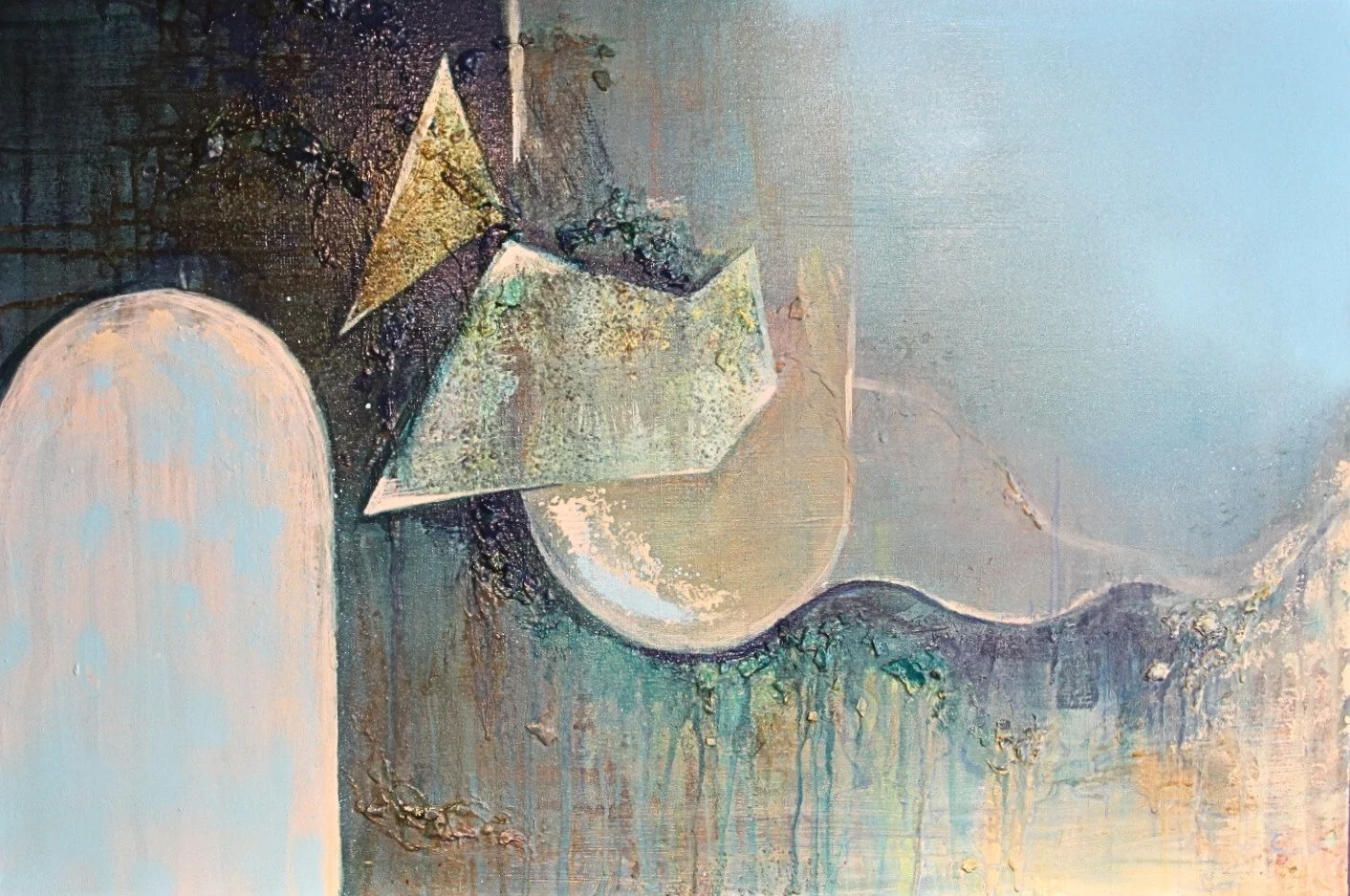 $489- Departing Despair- 24"x36" Mixed Media