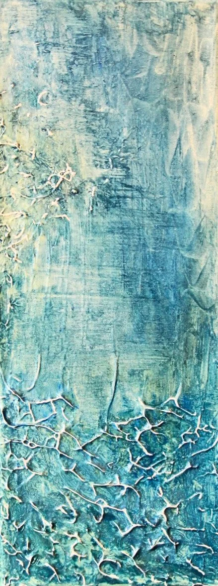 $149- Clear Waters- 8"x20" Mixed Media