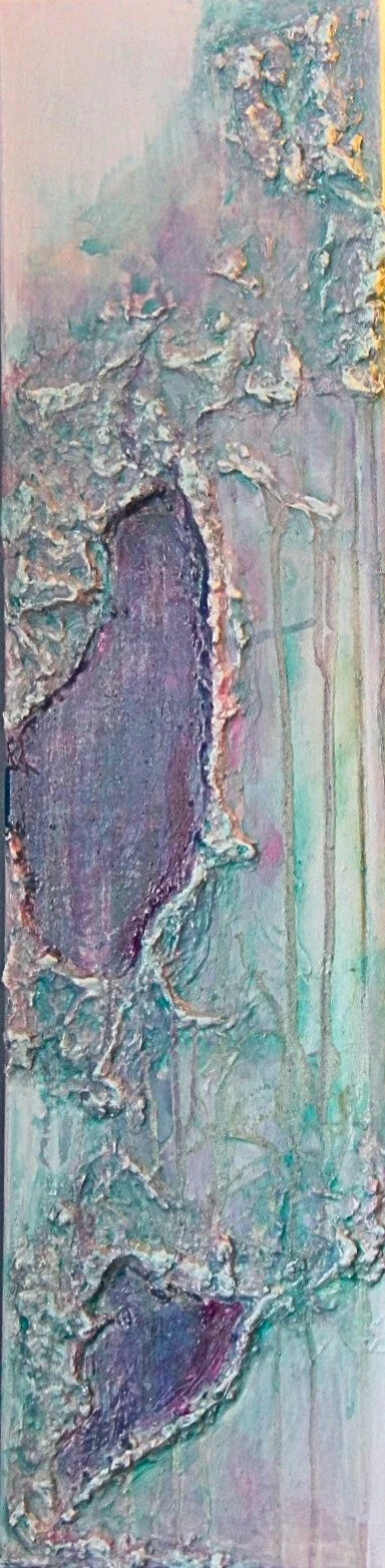 $409- Divine- 9"x36" Mixed Media