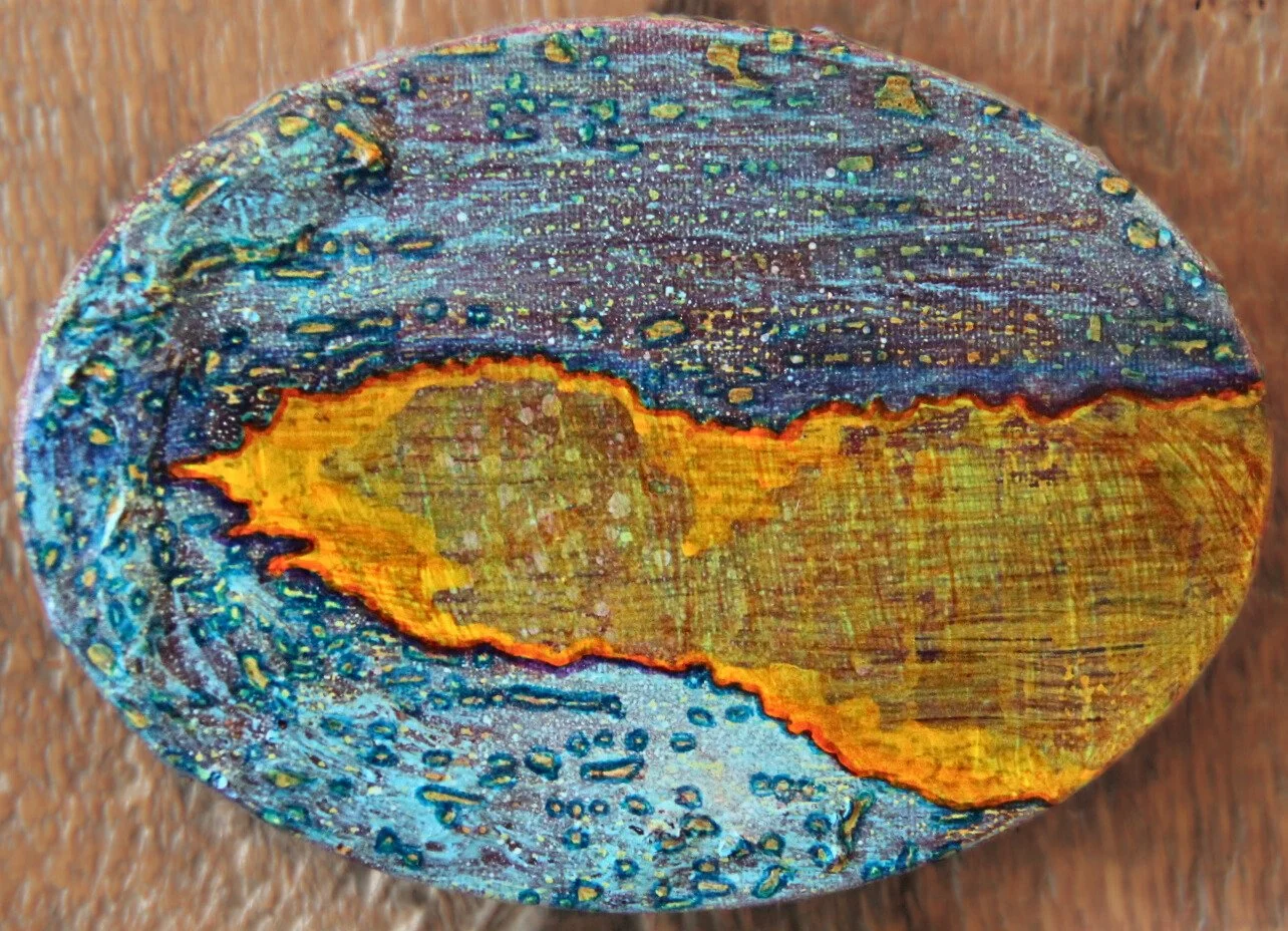 99$- Isle of Answers- 7.5"x5.5" Mixed Media