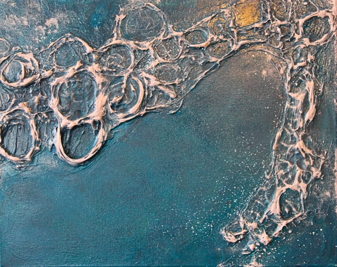 $209- Forgotten Fossils- 16"x20" Mixed Media