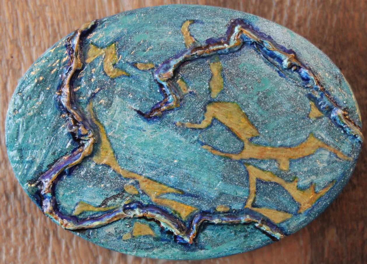 99$- Creature Unveiled- 7.5"x5.5" Mixed Media