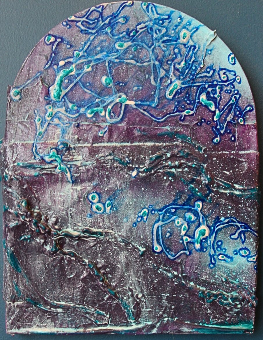 $139- Celestial Bodies- 9"x12" Mixed Media