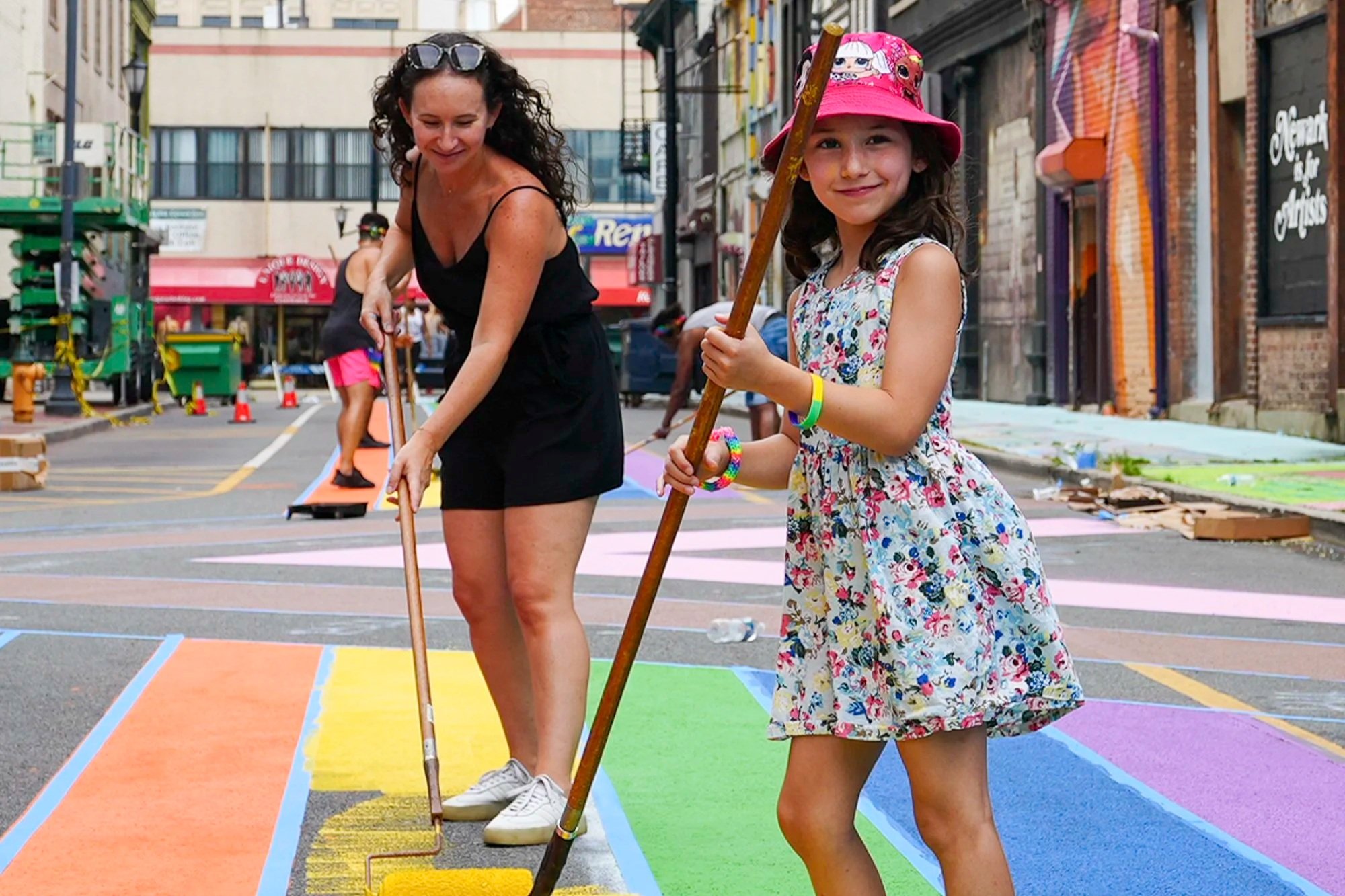 Sound the Rainbow Community Painted
Ground Mural
(2023, 2024, 2025)

Supported by Four Corners Public Arts,
Project for Empty Space, City of Newark,
and Equal Space
Treat Place, Newark, NJ