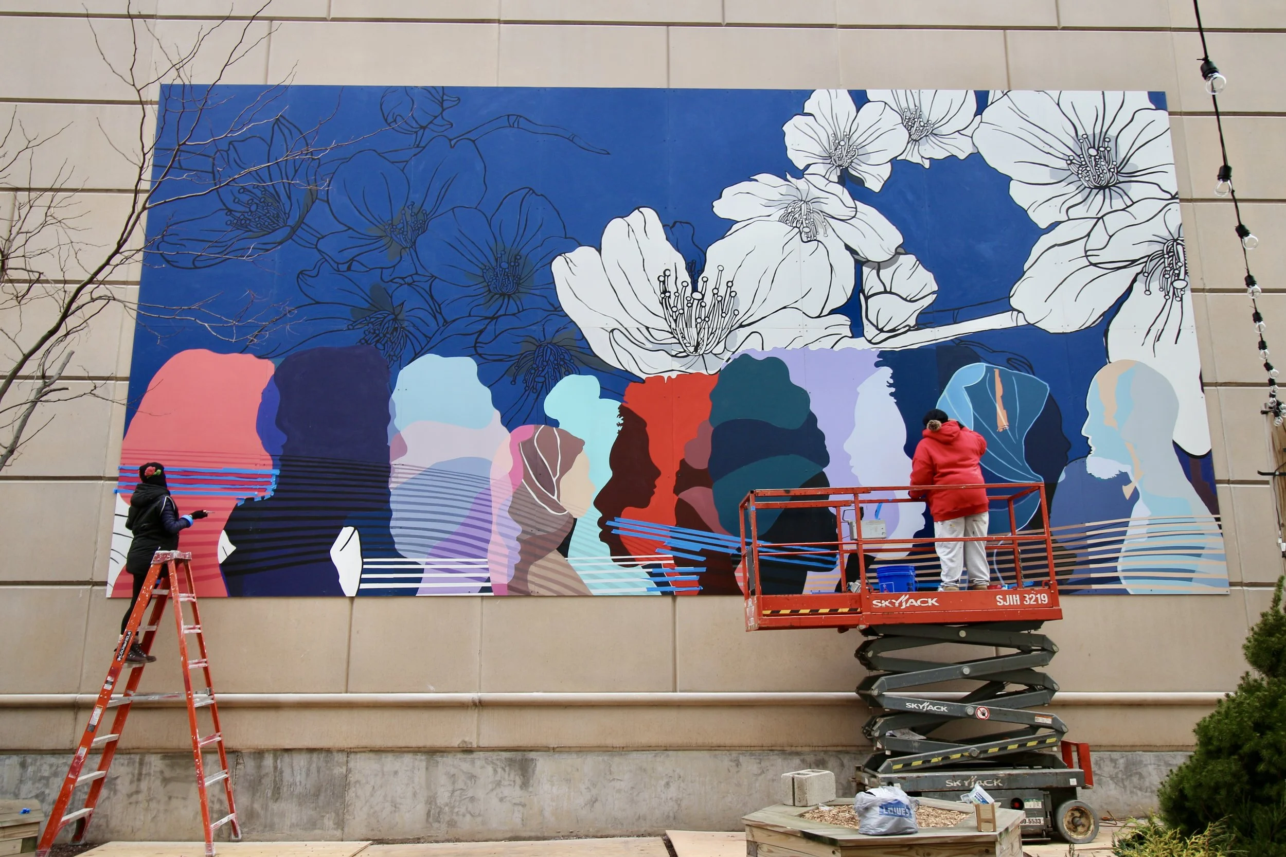 Armisey Smith
Cherry Blossom Junction (2021)

Commissioned by Audible’s Newark 
Artist Collaboration
Newark Public Library
50 Washington St., Newark, NJ