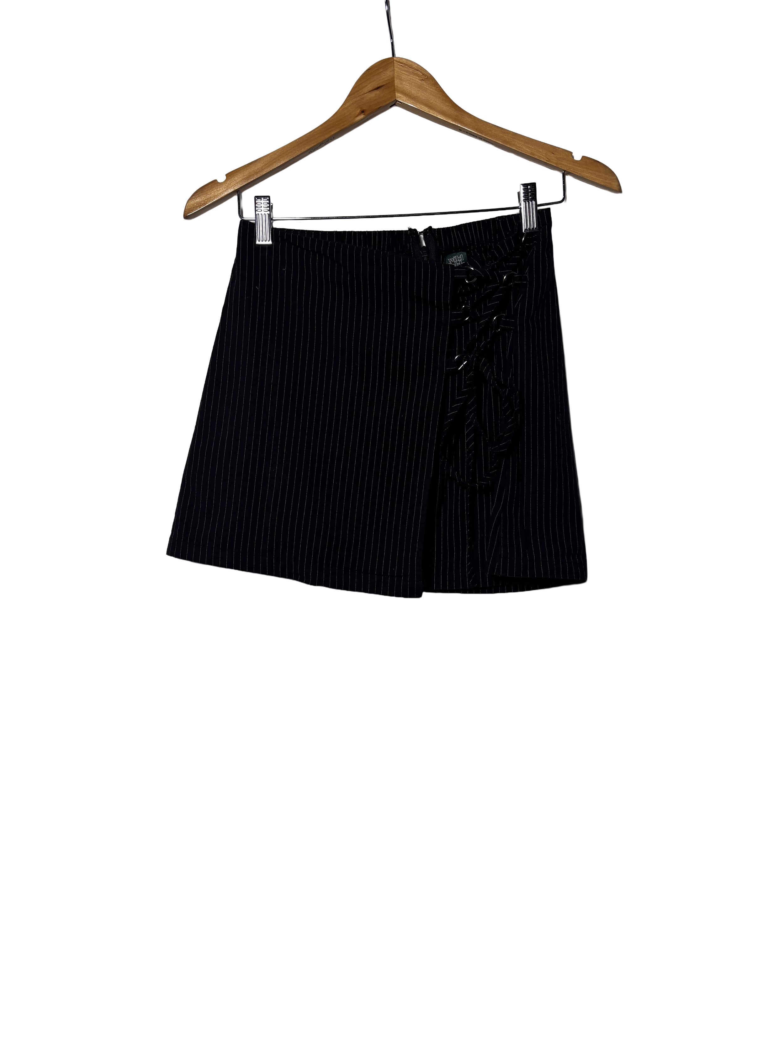 black pinstripe mini skirt (size s)