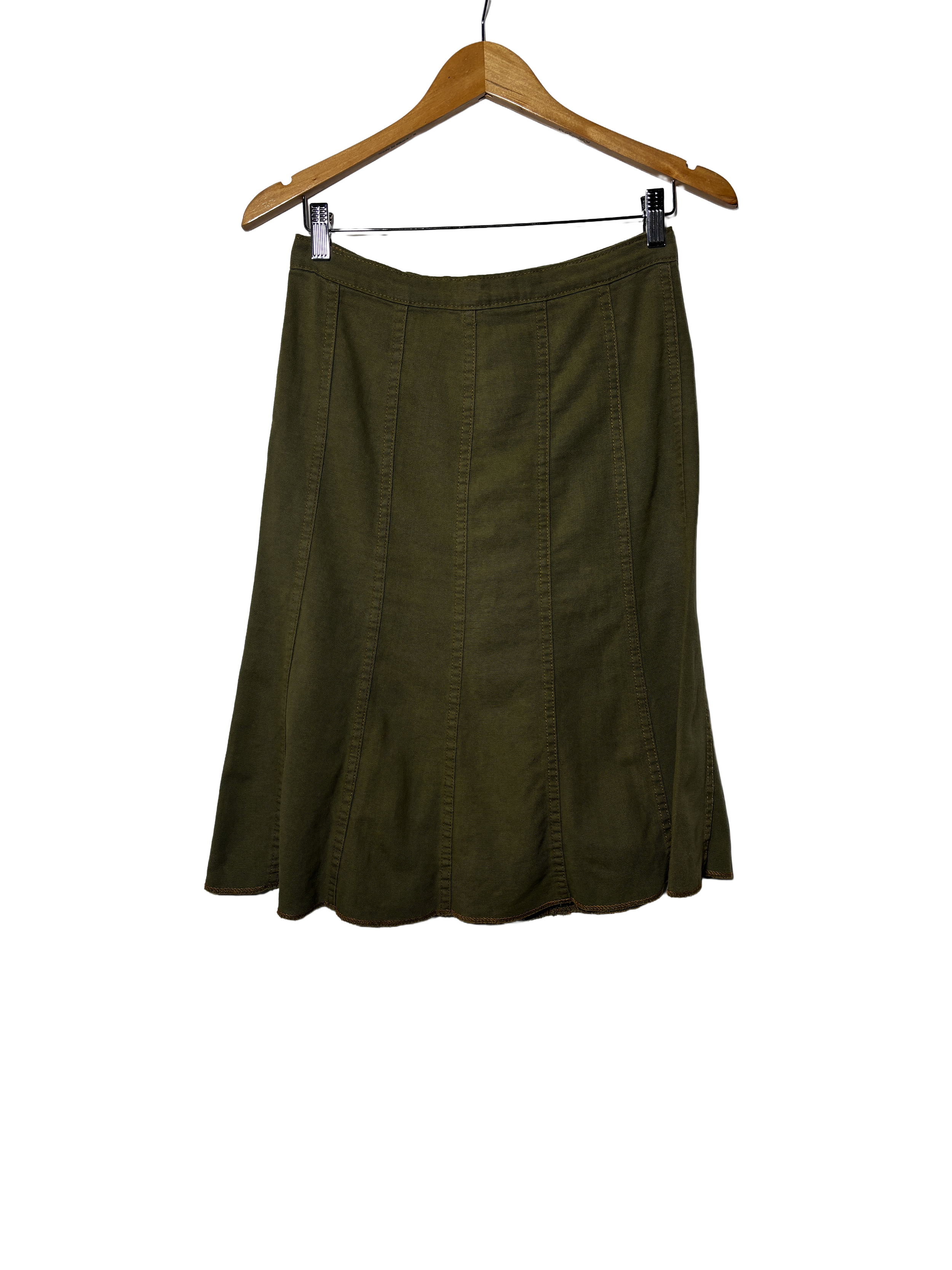 olive midi skirt (no size)