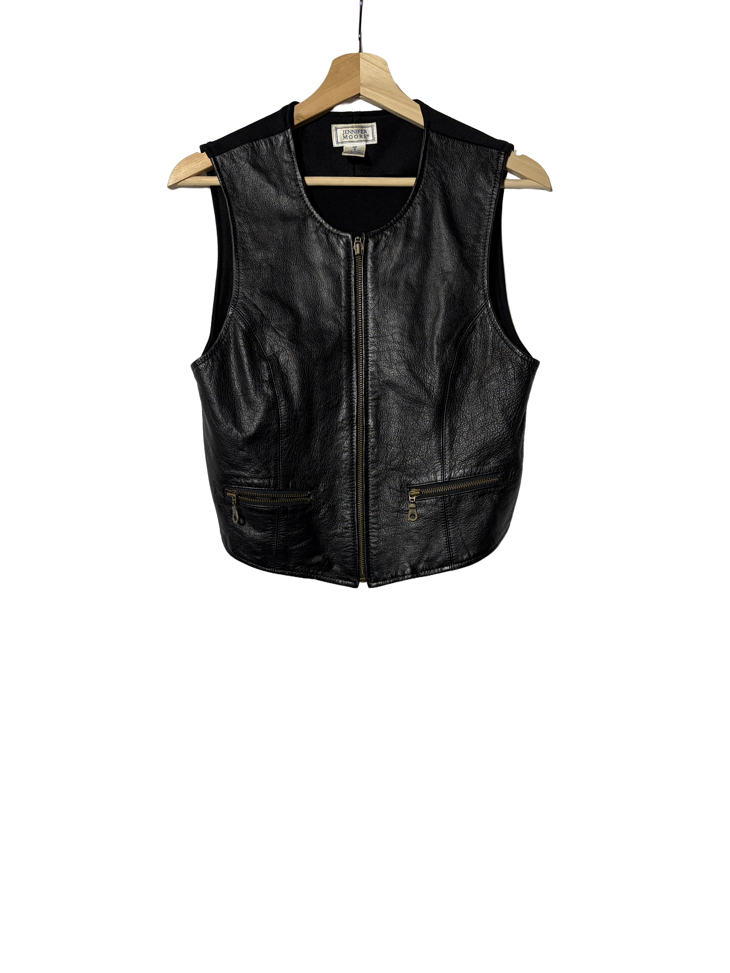 jennifer moore leather vest (size 4)