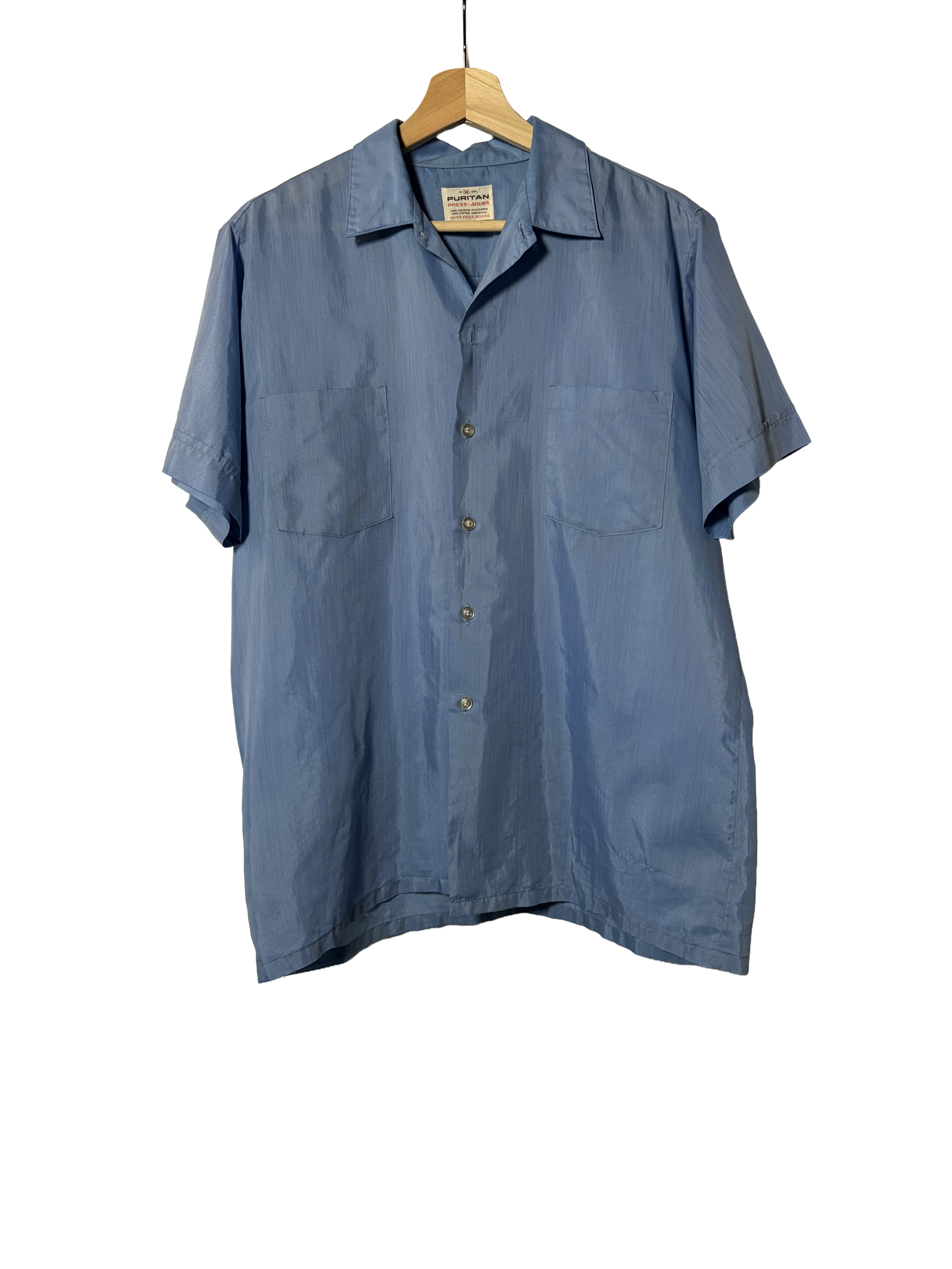 puritan blue button up shirt (size m)