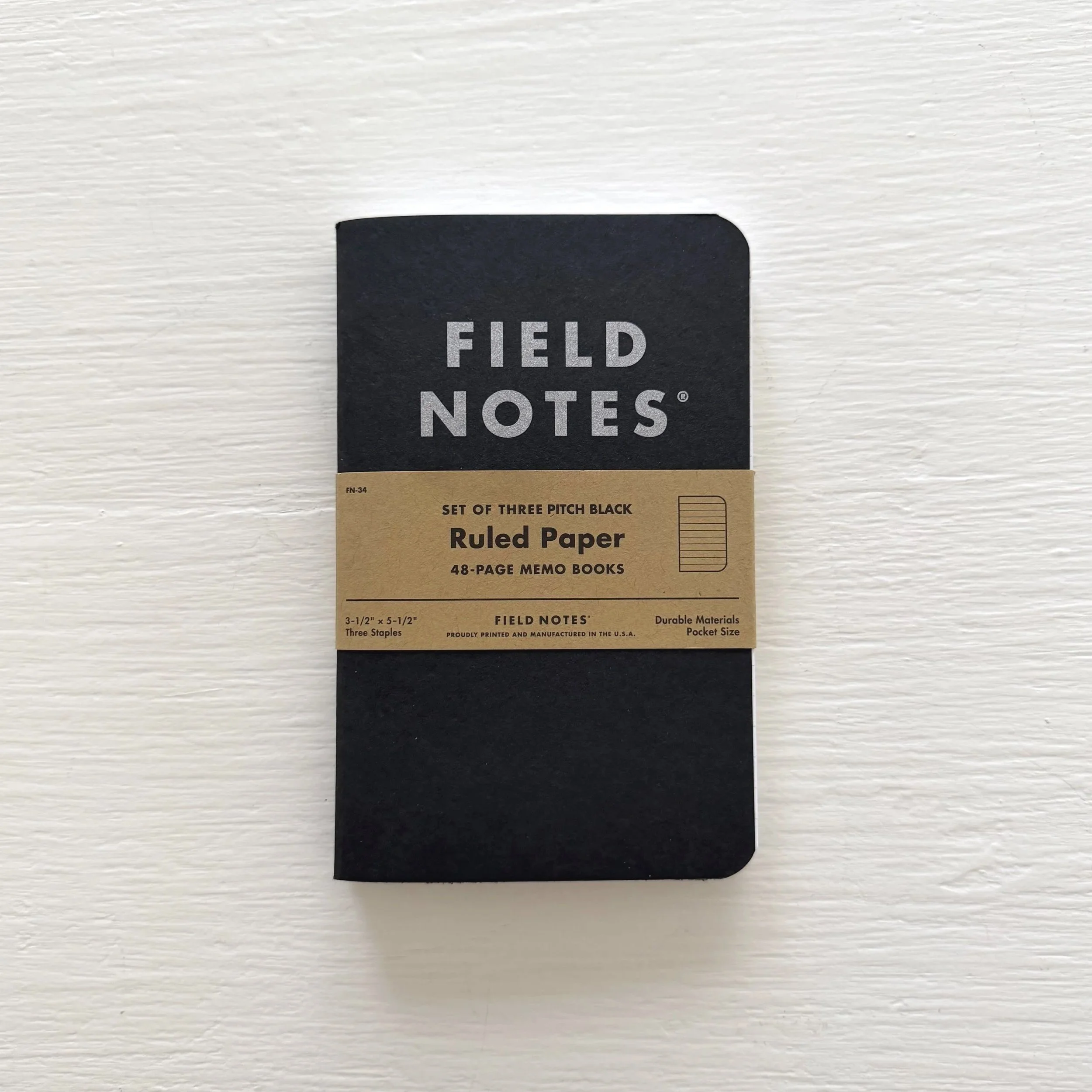 [New] Pitch Black Memo Book / Ruled  (3 Pack)