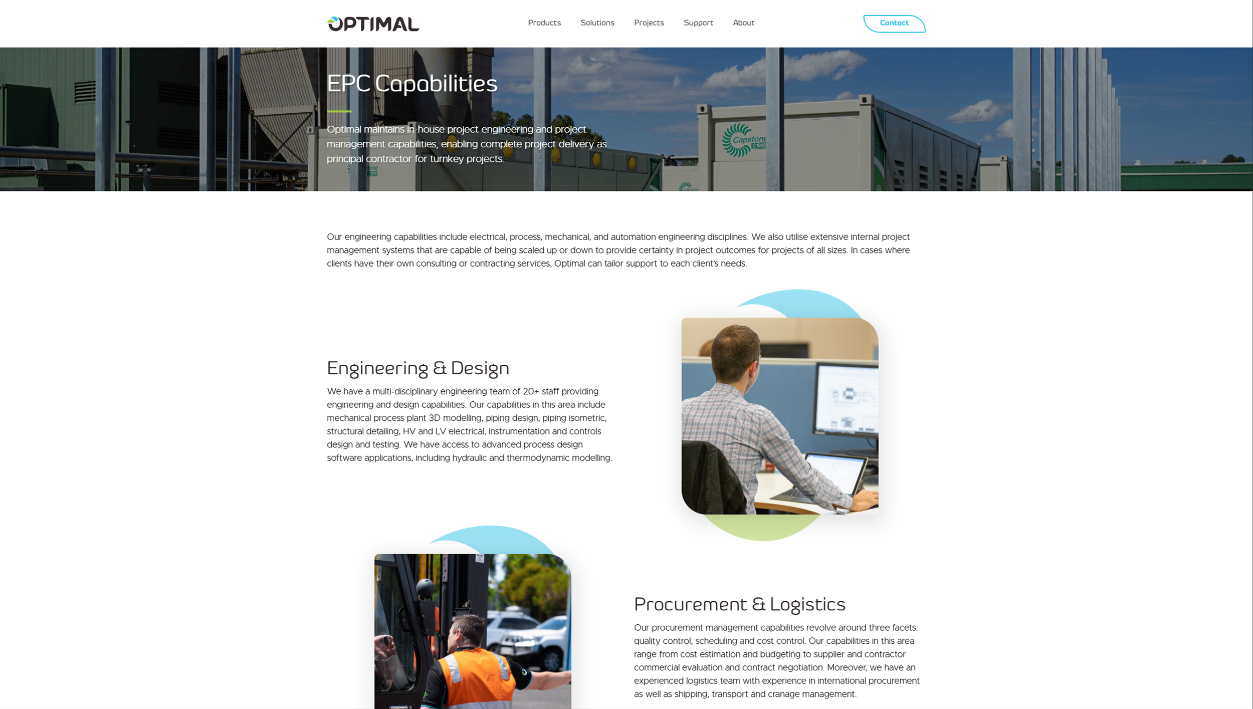 "EPC Capabilities" Page