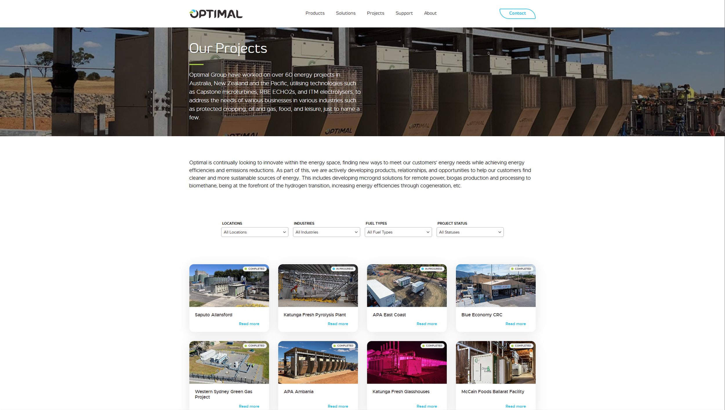 "Our Projects" Page