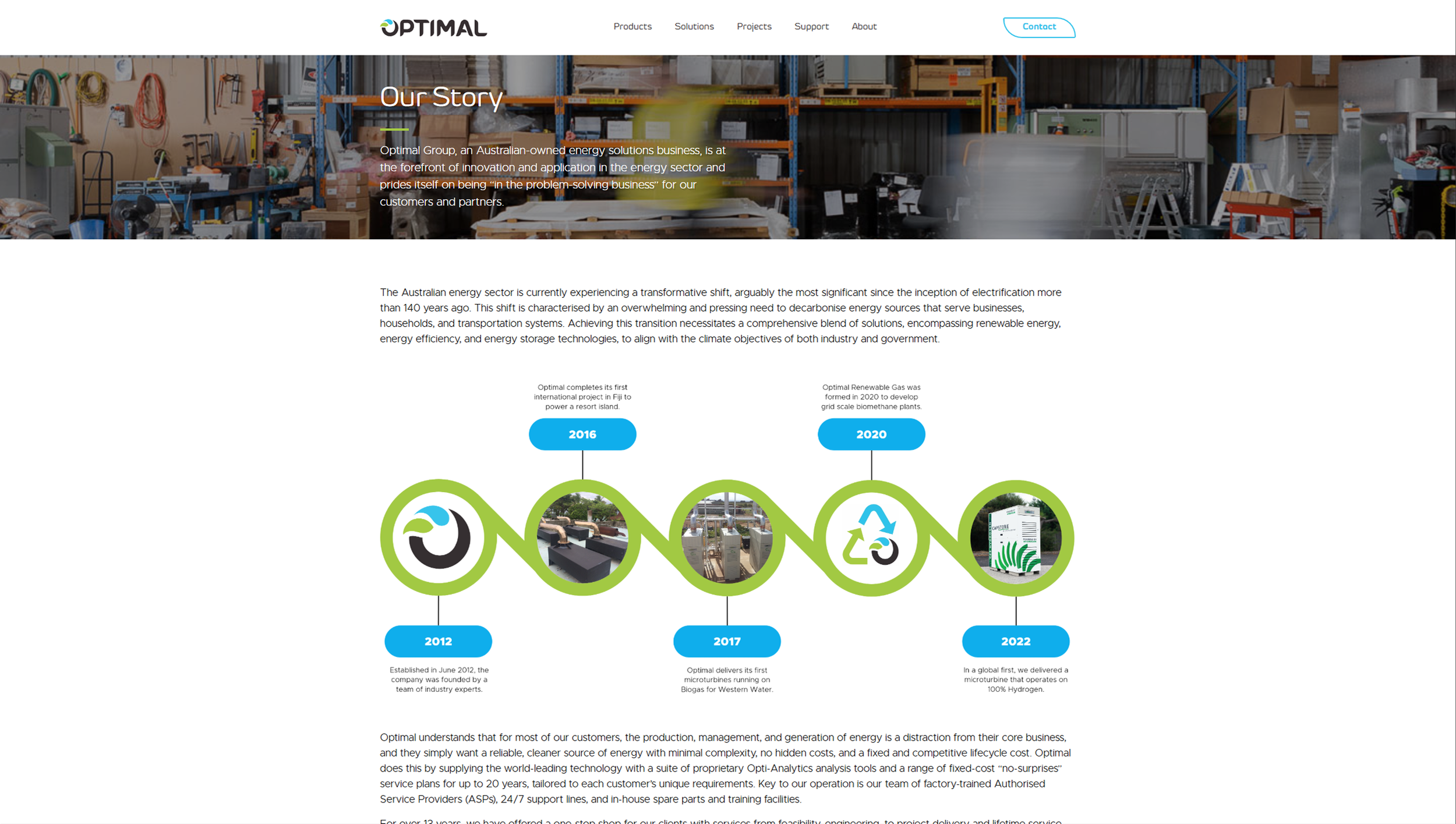 "Our Story" Page