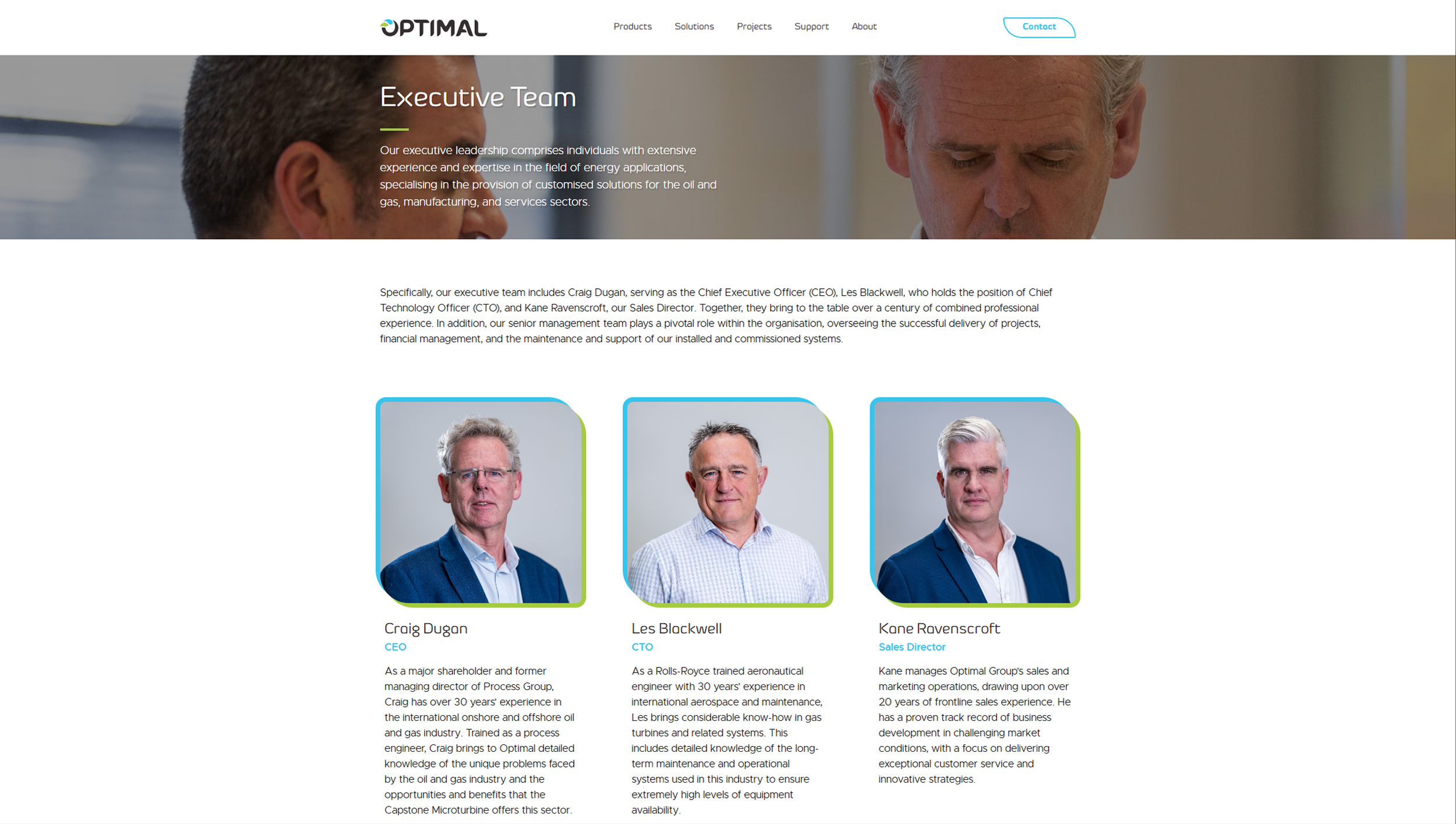 "Executive Team" Page