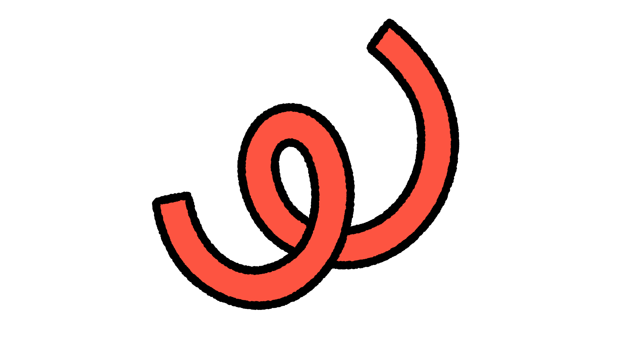 赤い曲線と黒い背景のシンプルなデザイン