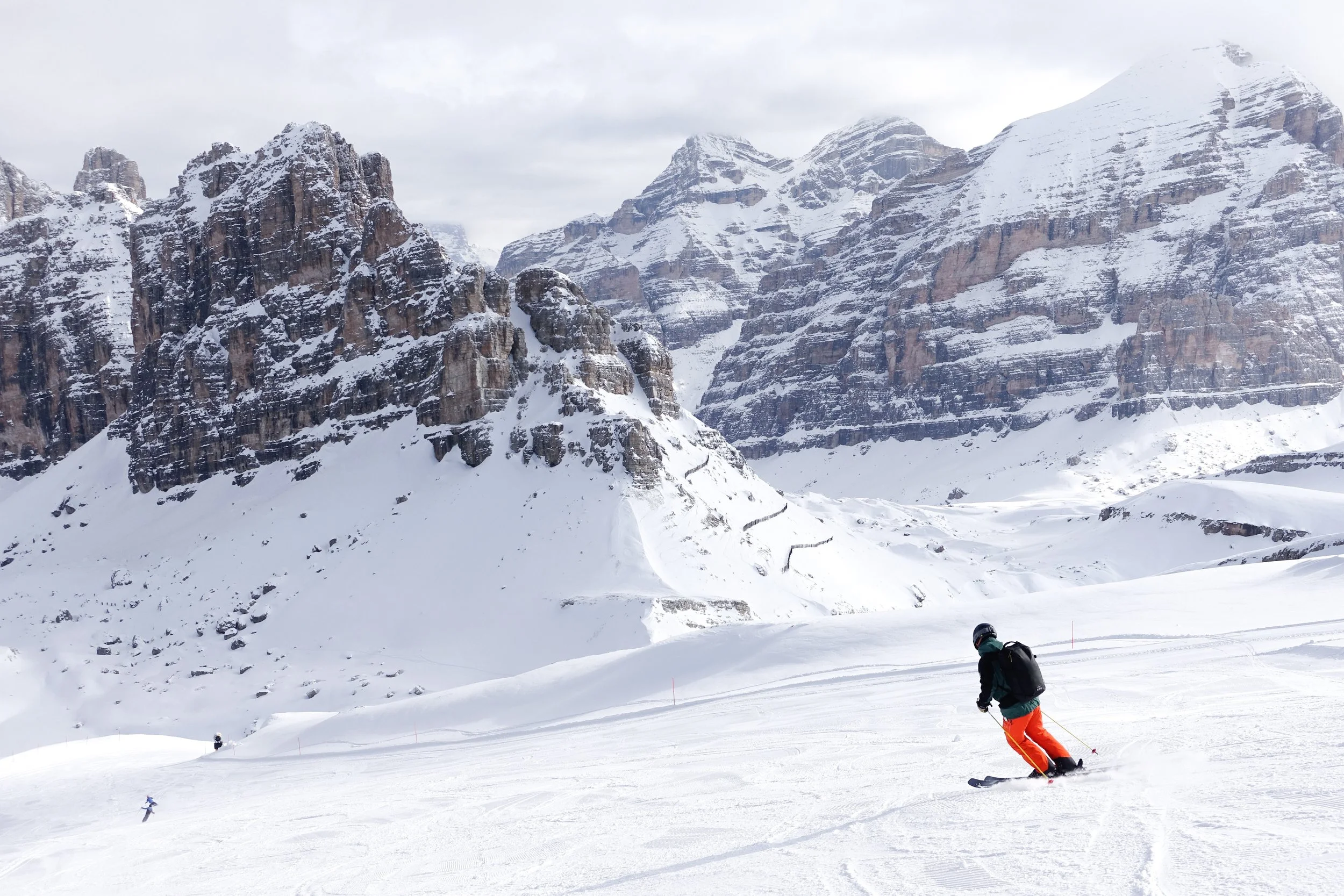 ski safari on piste in the dolomites