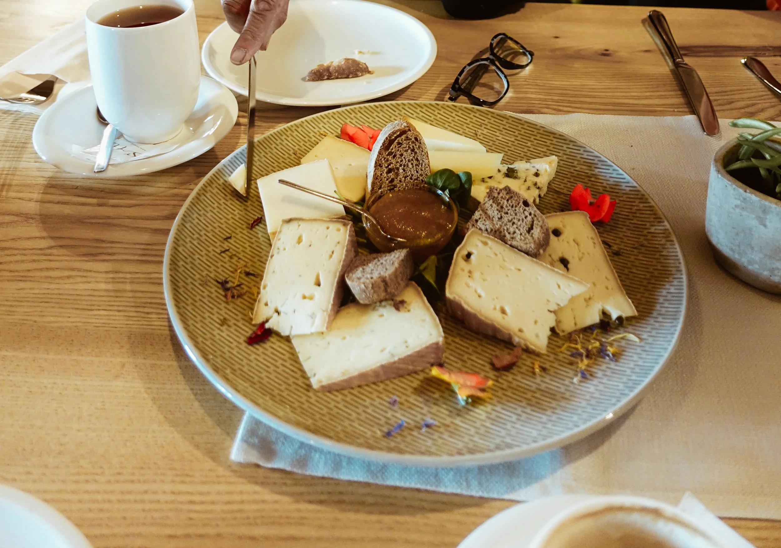 Local chees, food in a Rifugio of the Dolomites