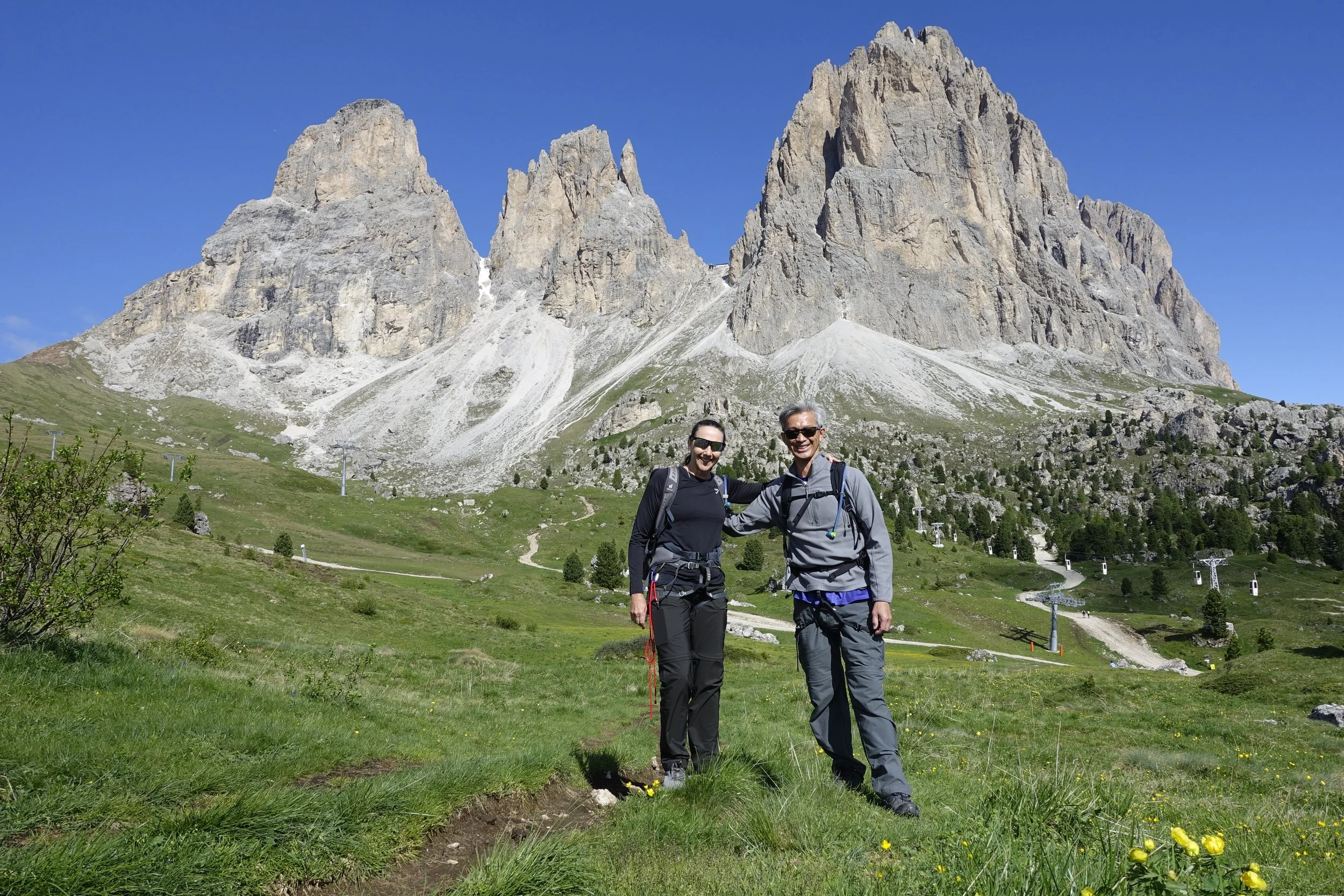 via ferrata at passo sella with mountain guide Filippo Barbieri