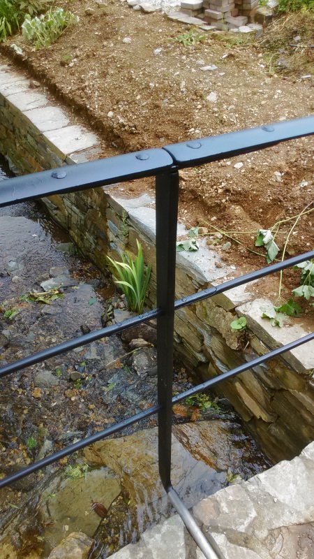 Railing joint detail on bridge