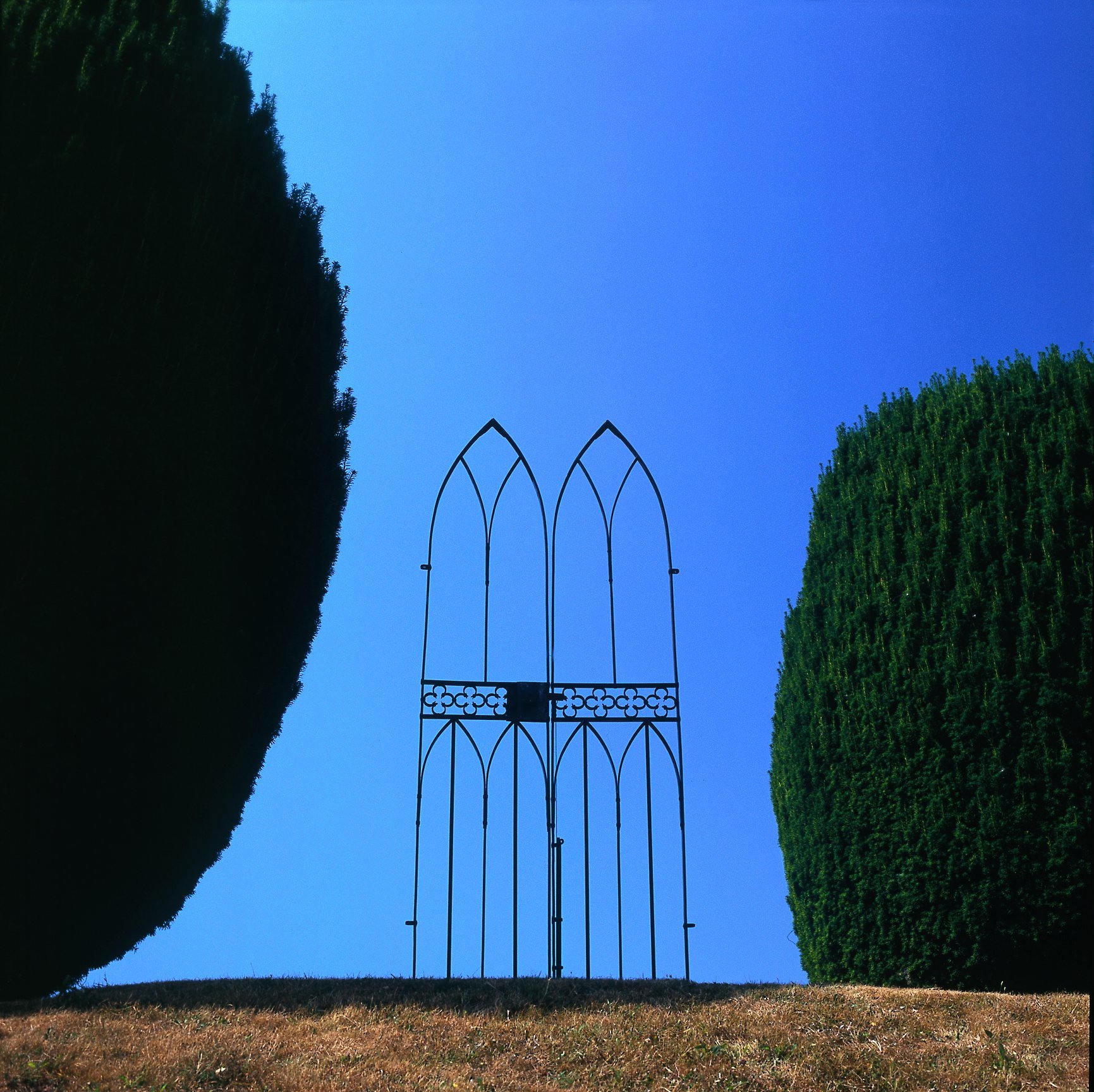 Lightweight gothic gates to Orangery (JC)