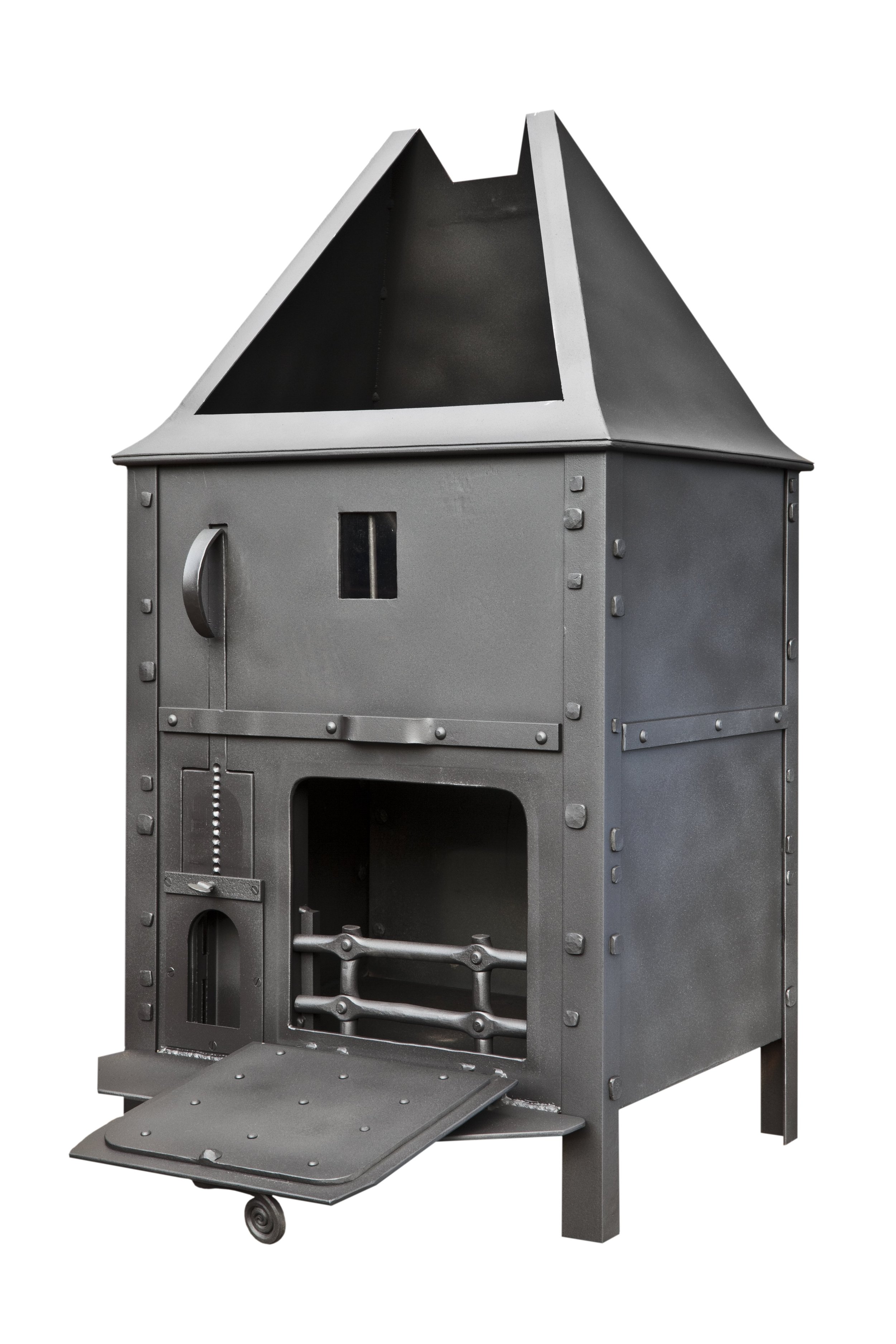 Woodburner modelled on chateau keep