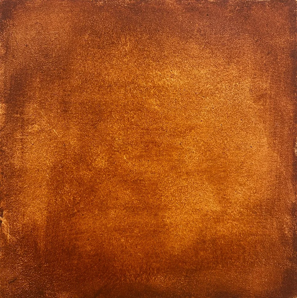 Quantocks Red, pigment on wood, 16 x 16cm, 2025