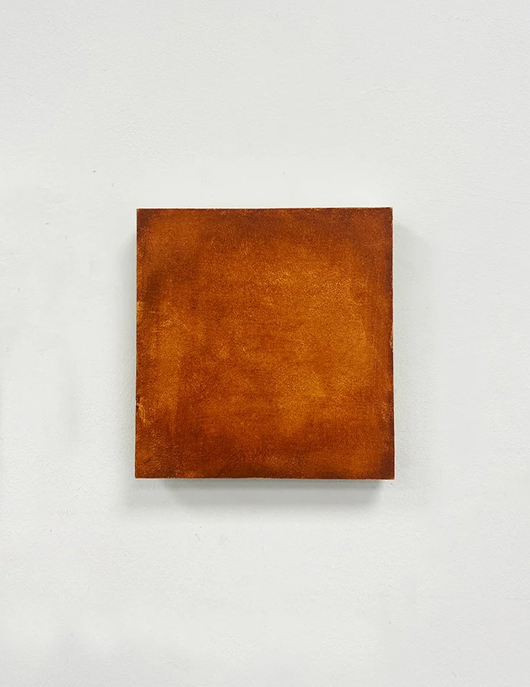 Quantocks Red, pigment on wood, 16 x 16cm, 2025