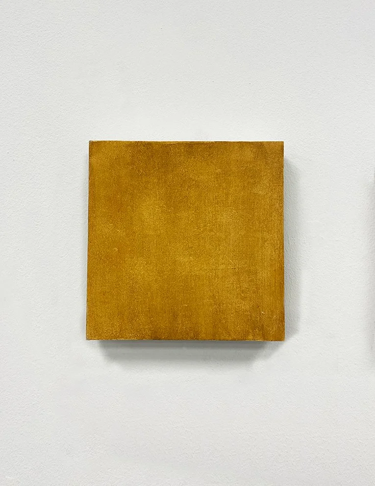Kelston Ochre, pigment on wood, 16 x 16cm, 2025