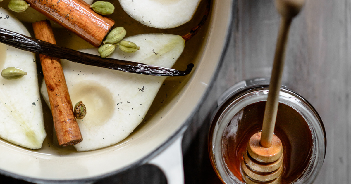 Honey Poached Pears