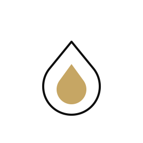 A black icon of a Western Australian honey drop inside it, representing raw Western Australian honey.