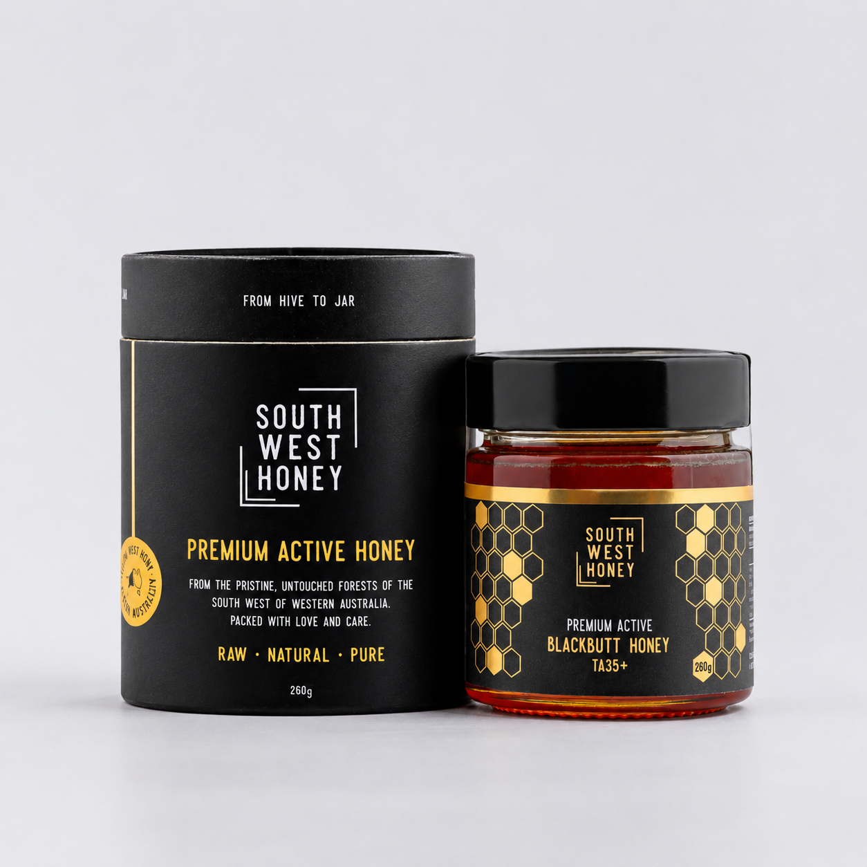 Blackbutt TA35+ honey 260g jar with Gift cylinder.png