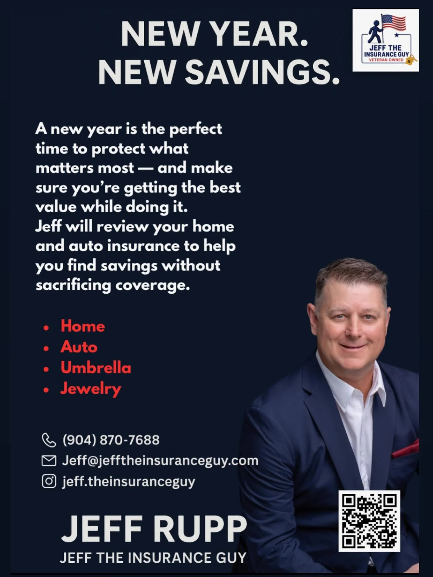 NEW YEAR. NEW SAVINGS. 

Don&rsquo;t wait to find out if your policy is the right one for you - let&rsquo;s take a deep look, TOGETHER! 

Message me to schedule a call or to meet for an in person review over coffee! 

#insurance #jacksonville #stjohn