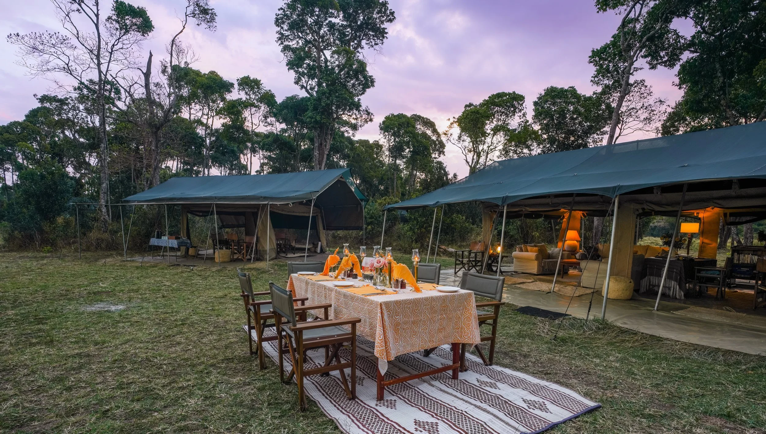 Main Camp Evening Dinner Set Up