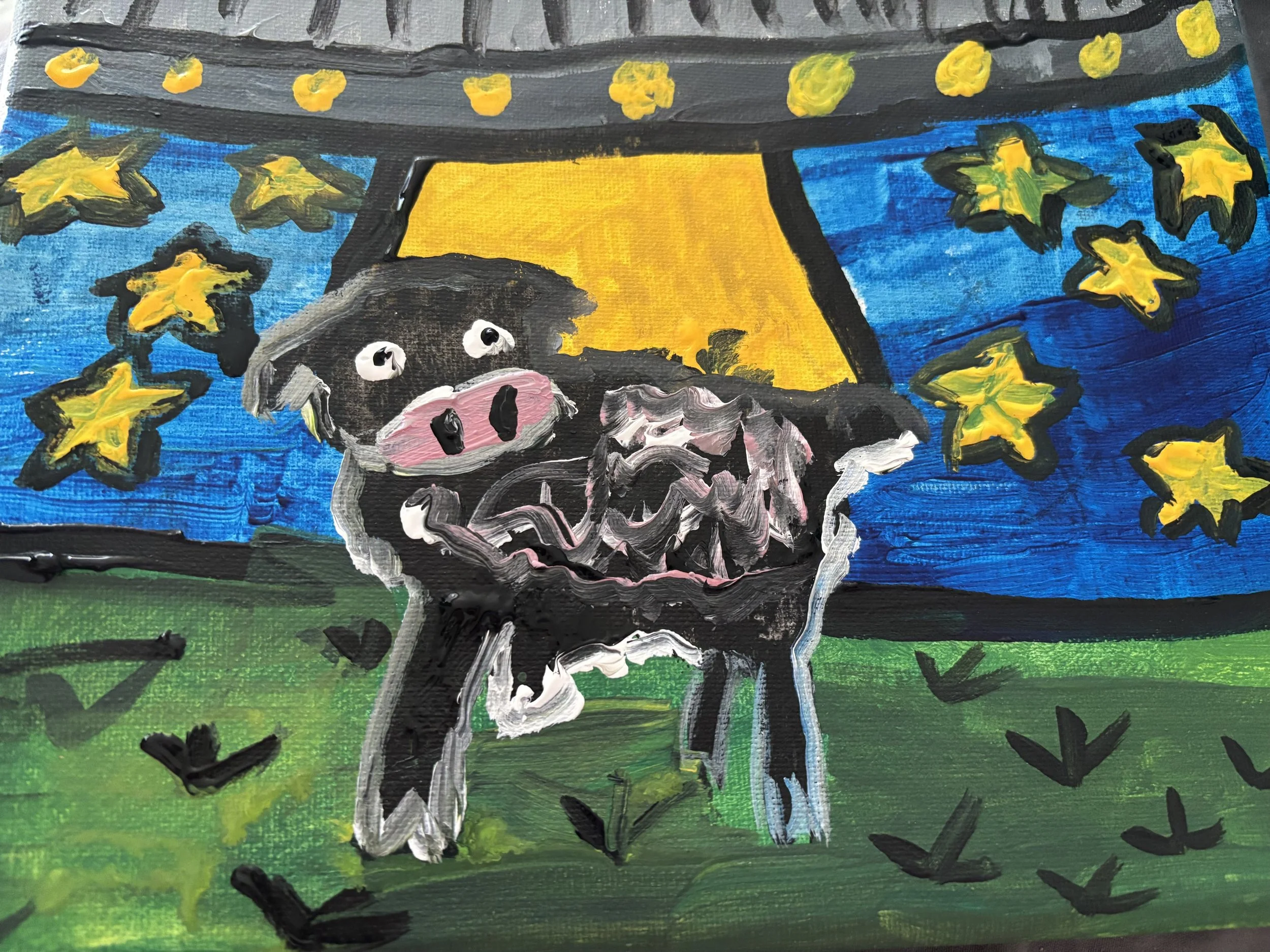 "The Black Sheep Comes Home", Acrylic On Canvas