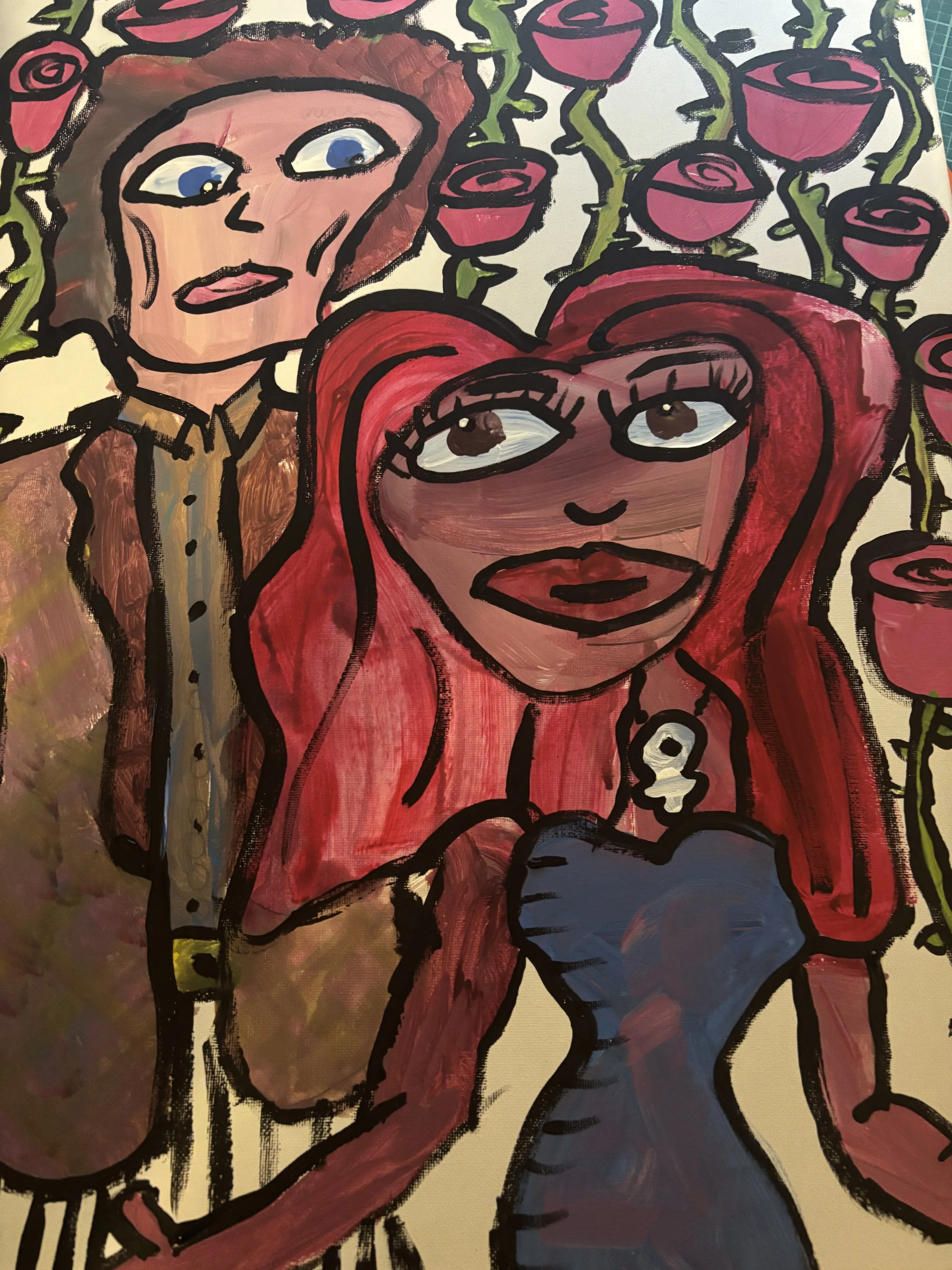 “Manifest A Love And A Rose” Original Acrylic On Canvas 20x12 Inch Painting