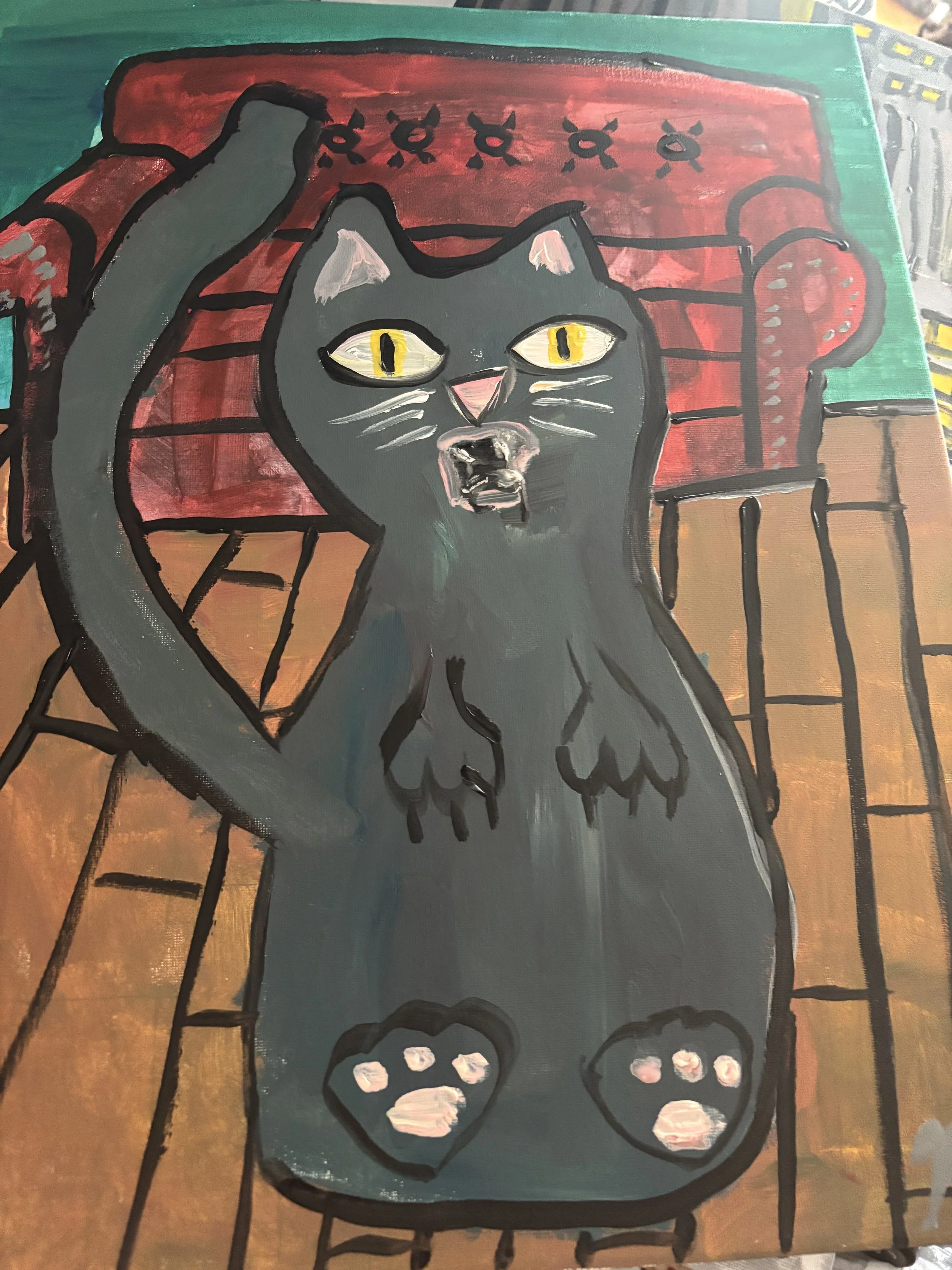 "The Cat's Stare" Acrylic on Canvas