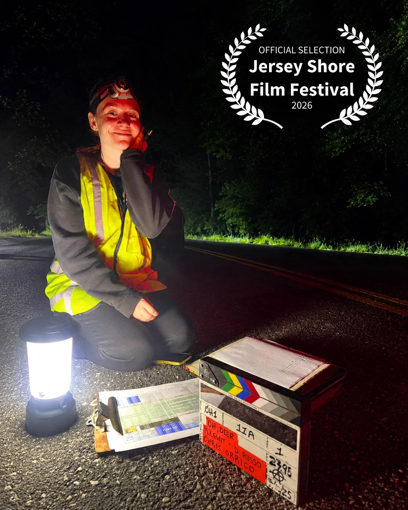 This is the exact moment Skyler realized we still had three more setups to go&hellip; 🦌 OH, DEER screens at Jersey Shore Film Festival next Friday, June 5th!