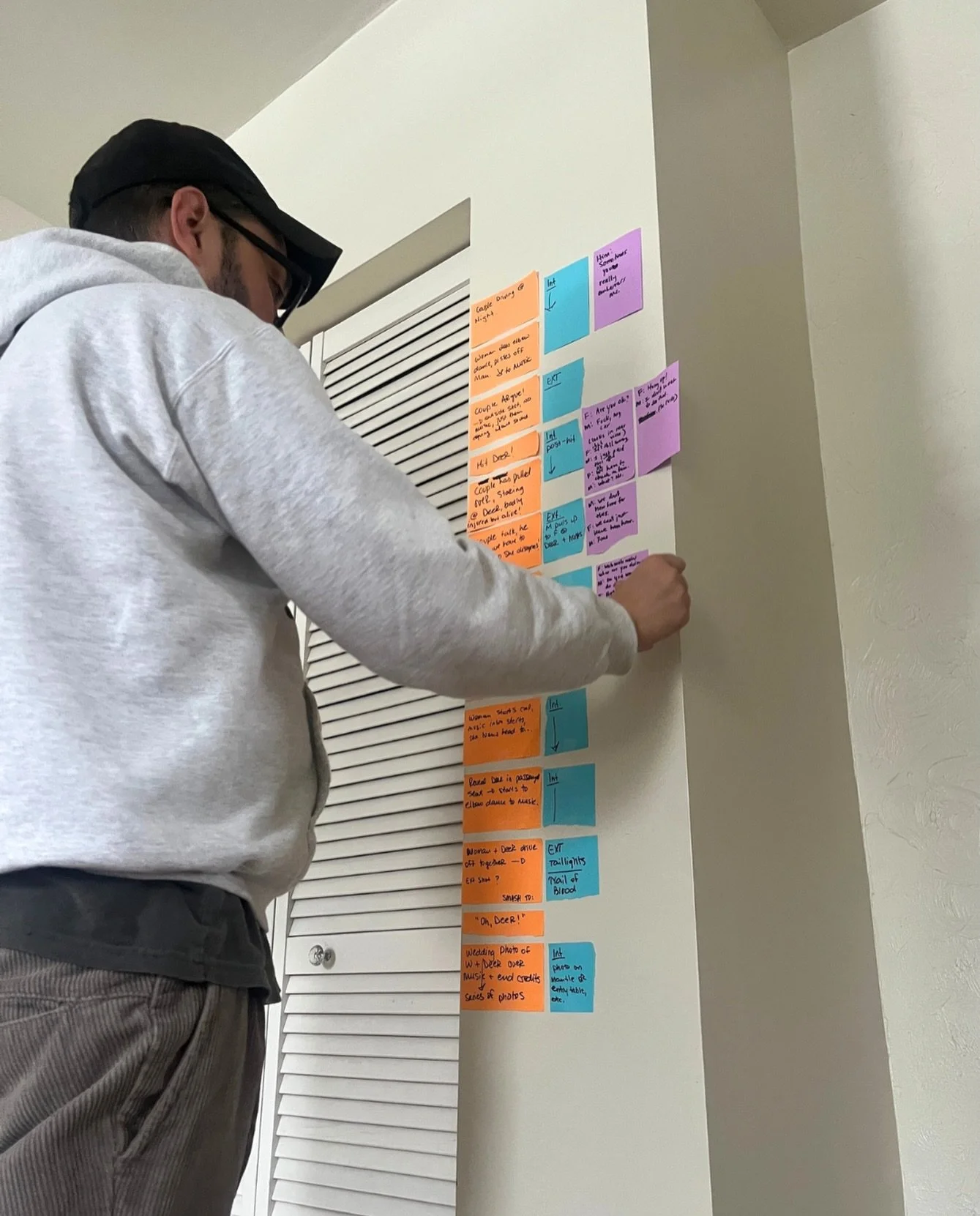 April 2025. Developing the intricate mythology of a 3-minute deer short. Still convinced this was a perfectly reasonable amount of Post-Its.

📸: @itsmarge