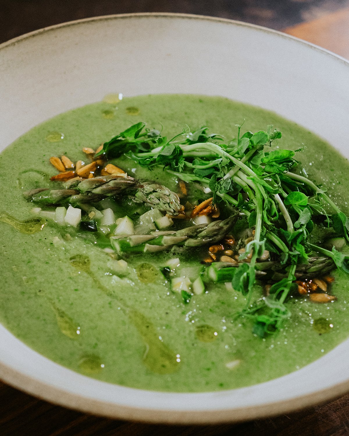 zöldborsós, spenótos gazpacho leves