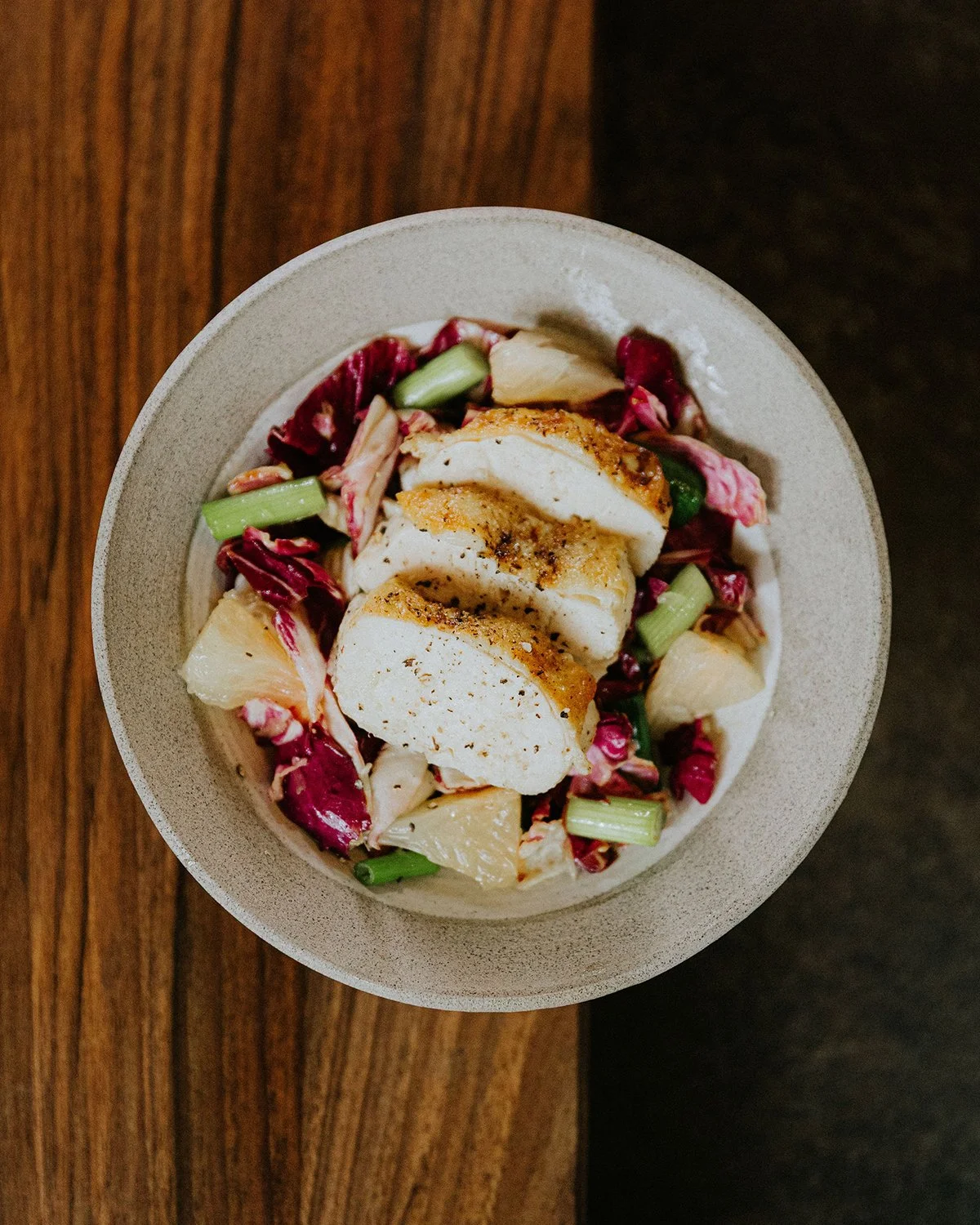 tökéletes sült csirkemell pomelós radicchio salátával