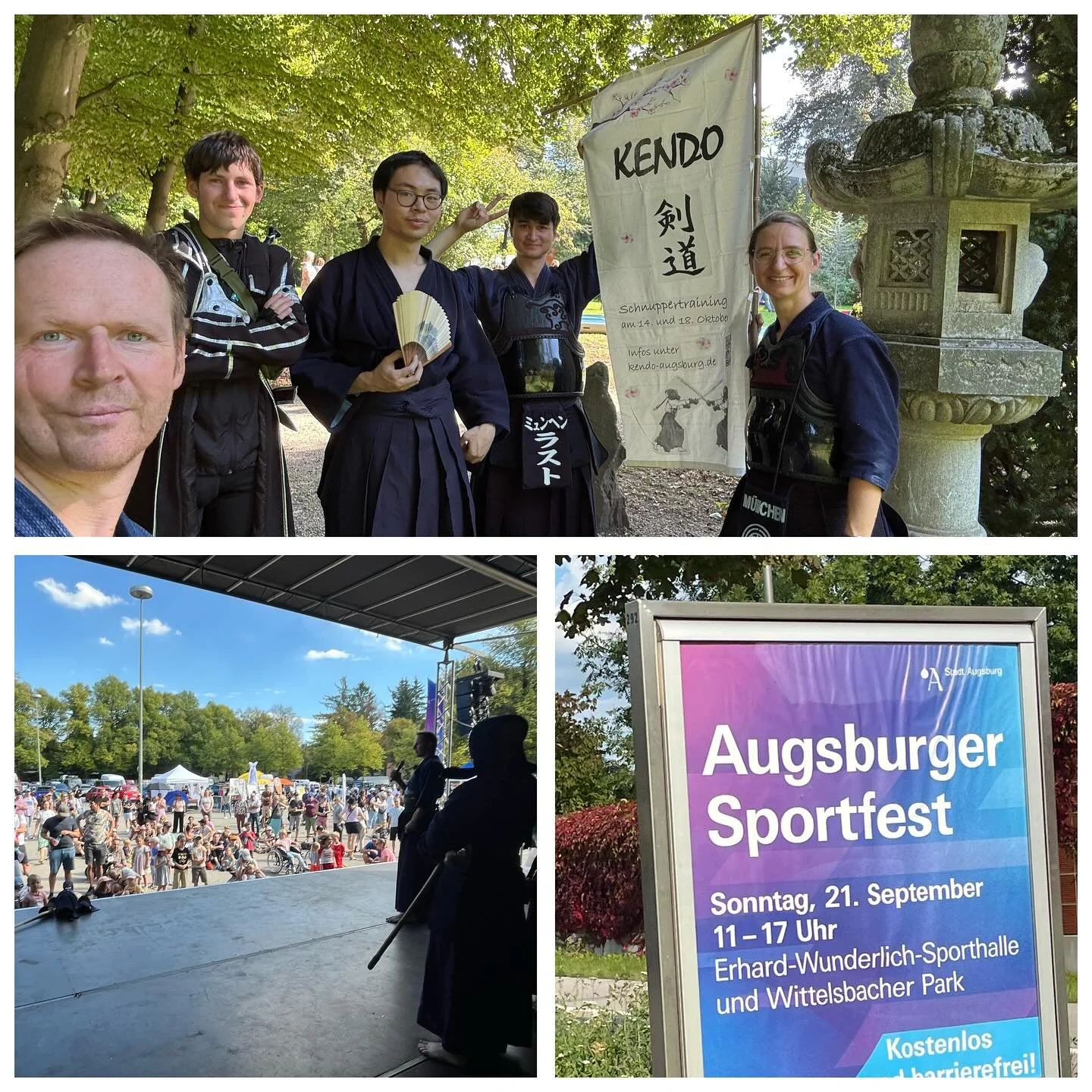 Gestern fand das erste Augsburger Sportfest statt. Wir waren mit einem Stand und einem Auftritt auf der B&uuml;hne mit dabei. Bei sommerlich hei&szlig;en Temperaturen konnten sich die Augsburger Sportvereine pr&auml;sentieren und einiges ihres vielf&