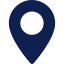 A map marker icon on a white background.