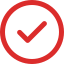 Red circle checkmark icon