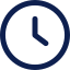 Icon of a clock showing a time around 10:10.